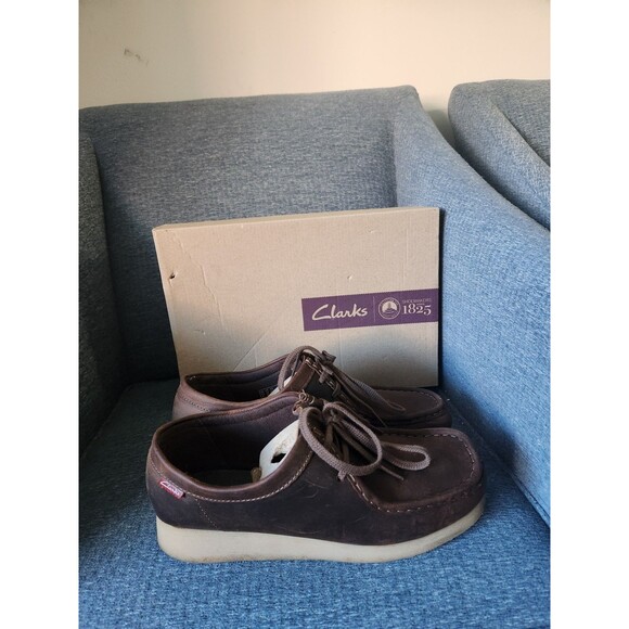 Clarks Shoes - Clarks Women's "Padmora" Brown Leather Lace-Up Shoes in "Brown Smooth" Size 10